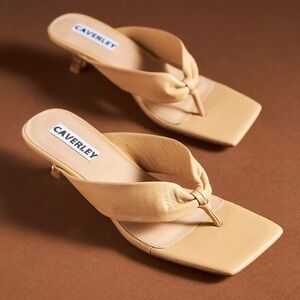 Anthropologie CAVERLEY 100% Leather Stella II Mules Nude Tan Size 41 / US 11